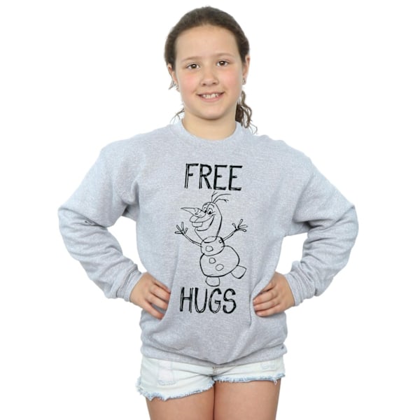 Frozen Girls Hugs Olaf Sweatshirt 7-8 år Sports Grey Sports Grey 7-8 Years