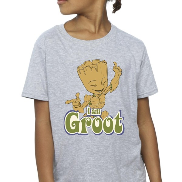 Guardians Of The Galaxy Girls Groot Dancing Bomull T-shirt 5-6 Sports Grey 5-6 Years