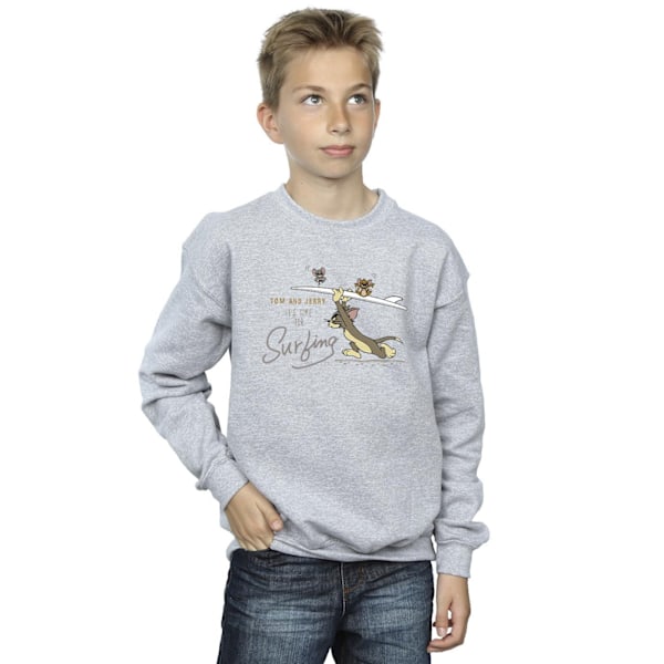 Tom och Jerry Pojkar Det är dags för surfing Sweatshirt 12-13 år Sports Grey 12-13 Years