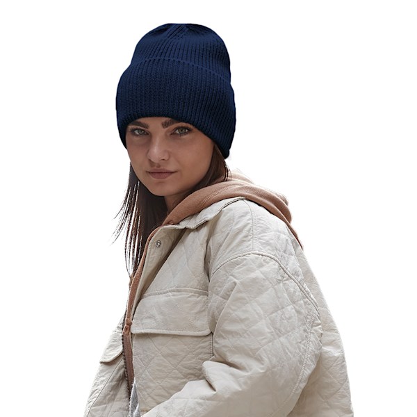 Beechfield Cuffed Recycled Oversized Beanie One Size Oxford Nav Oxford Navy One Size