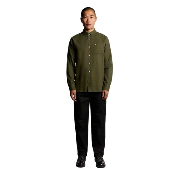Lyle & Scott Herrskjorta i flanell med lång ärm och knappar S Deep Deep Depths S