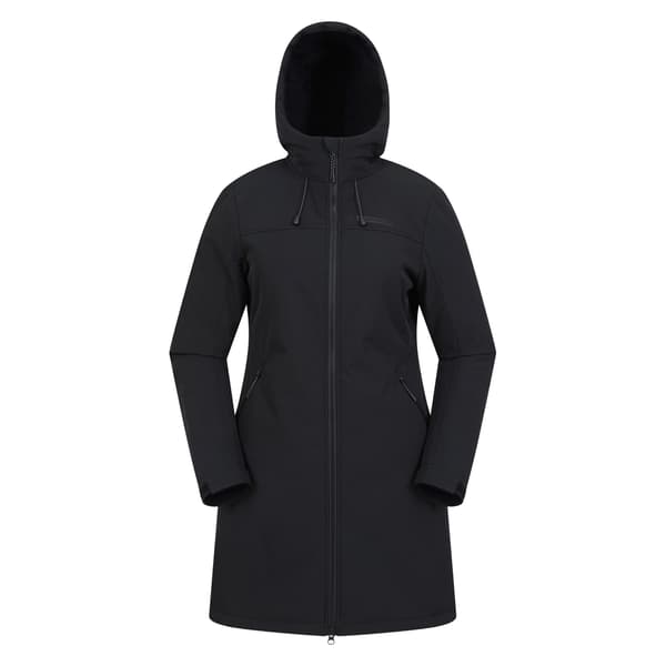 Mountain Warehouse Dam/Dam Fern Lång Softshelljacka Black 8 UK