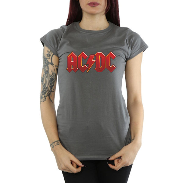 AC/DC Dam/Dam AC/DC Dam/Damröd logotyp bomull T-shirt M Charcoal Charcoal M