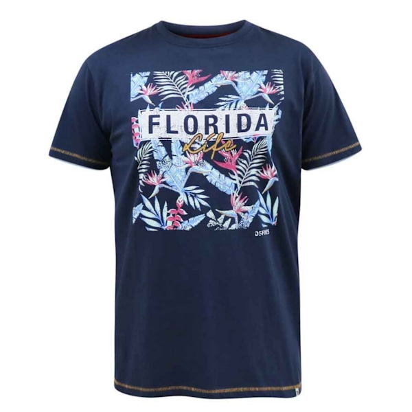 Duke Herr T-shirt D555 Prestwick Florida Floral XL Marinblå Navy XL