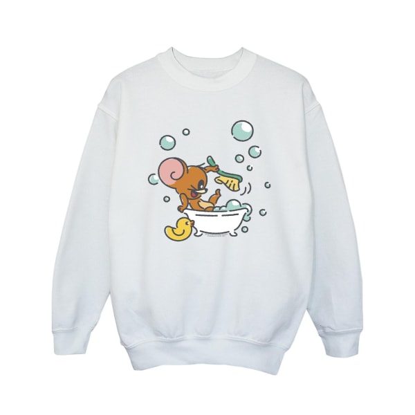 Tom And Jerry Girls Badtid Sweatshirt 3-4 År Vit White 3-4 Years