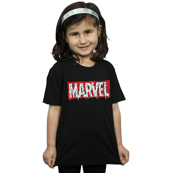 Marvel Girls Drip Logo Bomull T-shirt 12-13 år Svart Black 12-13 Years