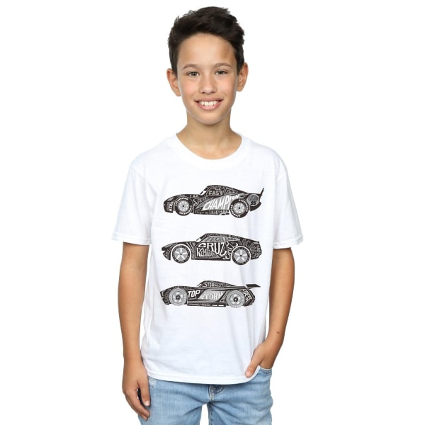 Disney Boys Cars Text Racers T-shirt 9-11 år Vit White 9-11 Years