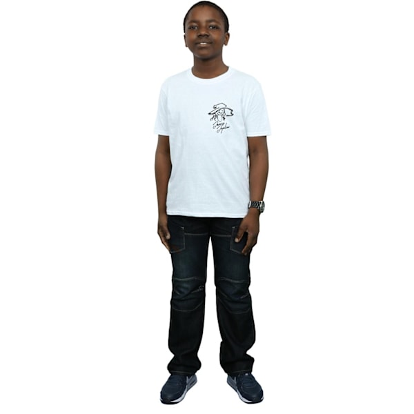 Janis Joplin Boys Outline Sketched T-Shirt 5-6 år Vit White 5-6 Years