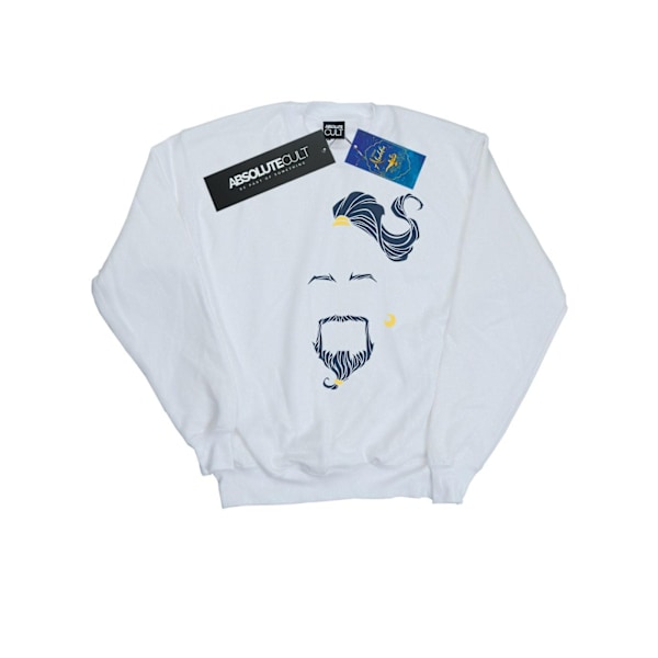 Disney Herr Aladdin Film Genie Blå Ansikte Sweatshirt 4XL Vit White 4XL