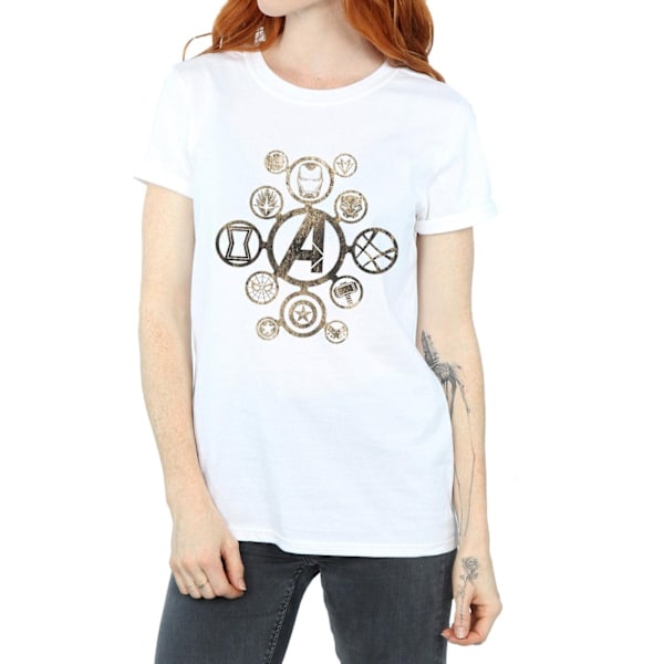 Marvel Womens/Ladies Avengers Infinity War Icons Cotton Boyfrie White XL