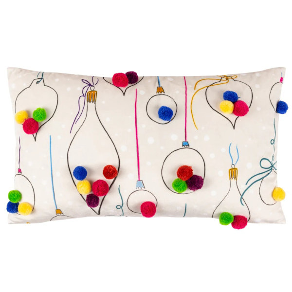 Heya Home Festive-Val Pom Pom-prydnadsboll Jul Kuddfodral 30 Multicoloured 30cm x 50cm