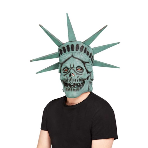 Smiffys Unisex Vuxen Liberty Skull Latex Helmask One Size Blue One Size