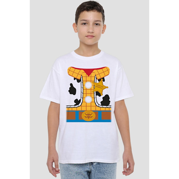 Toy Story Barnkläder/Barn Woody Kostym T-shirt 3-4 År Vit White 3-4 Years