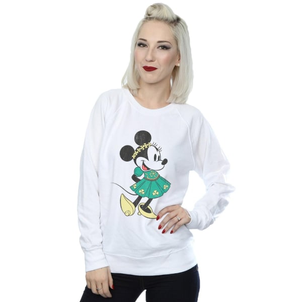 Disney Dam/Kvinnor Minnie Mouse St Patrick´s Day Kostym Sweatshirt S Vit White S