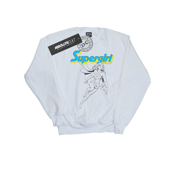 DC Comics Supergirl Mono Action Pose Sweatshirt för män 4XL Vit White 4XL