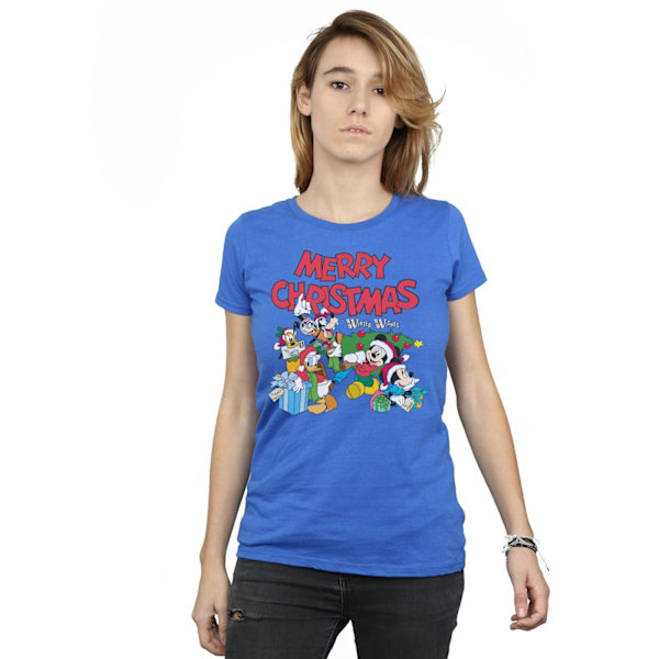 Disney Womens/Ladies Mickey And Friends Winter Wishes Bomull T-shirt Royal Blue L