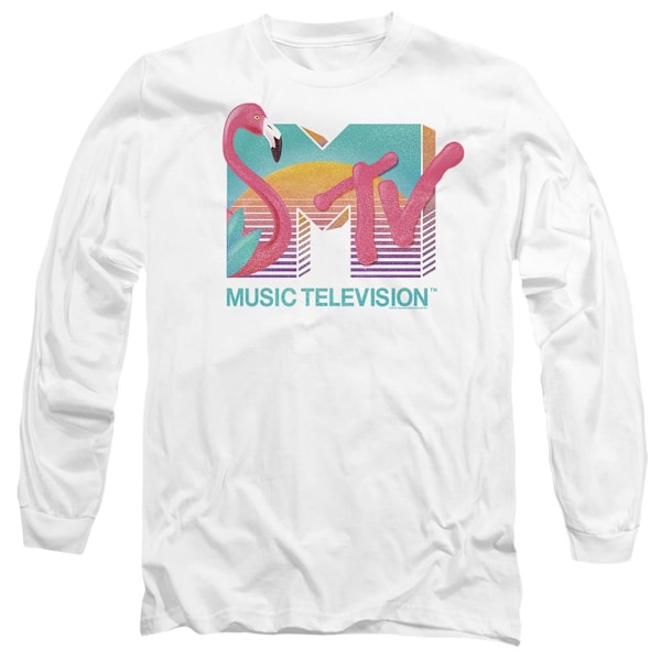 MTV Unisex Vuxen Flamingo Logotyp T-Shirt XXL Vit White XXL