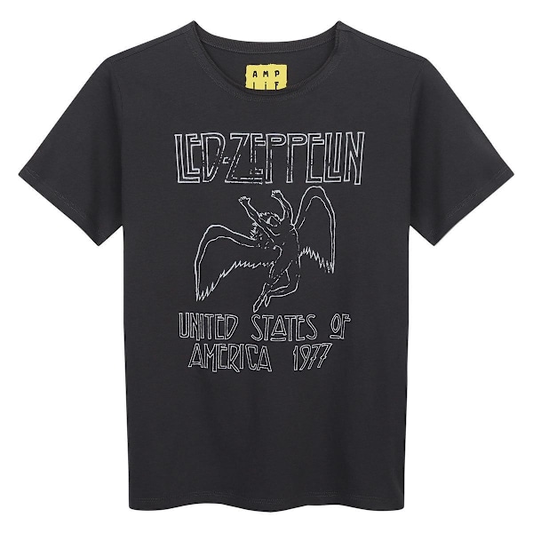 Amplified Childrens/Kids USA 1977 Led Zeppelin T-Shirt 13-14 År Charcoal 13-14 Years