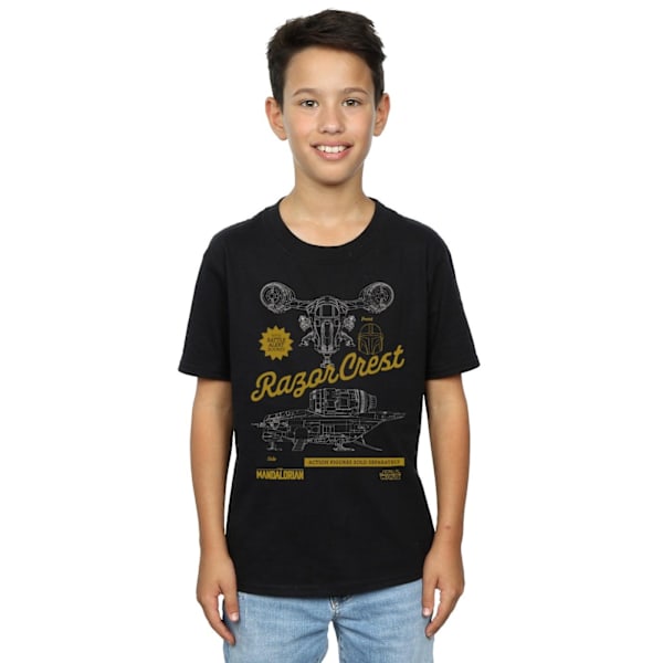 Star Wars The Mandalorian The Razor Crest T-shirt för pojkar 9-11 år Black 9-11 Years