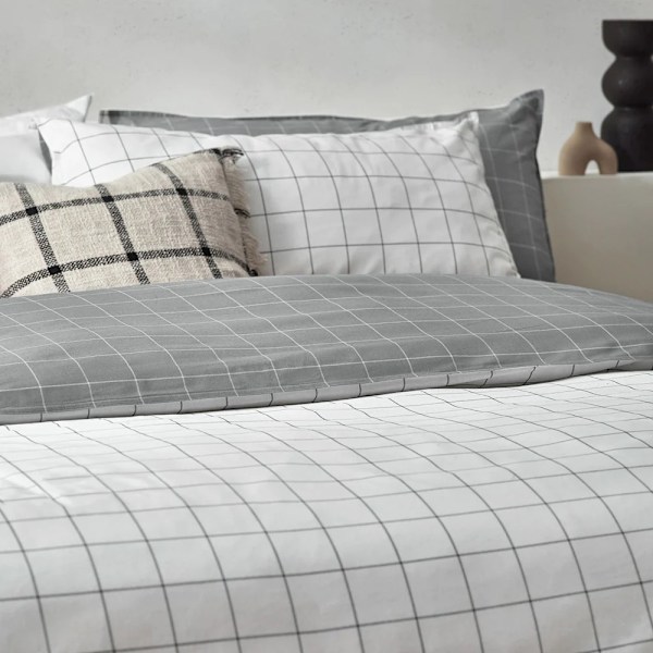 Yard Howarth Vändbar Rutig Påslakan Set King Vit/Svart White/Black King