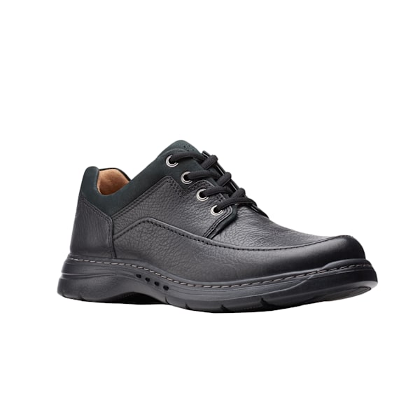 Clarks Un Brawley Lace Läderskor för Herr 7 UK Wide Svart Black 7 UK Wide