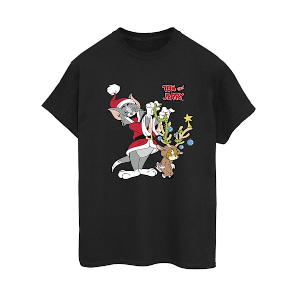 Tom & Jerry Dam/Damer Jul Ren T-shirt i Bomull för Pojkvän Black S