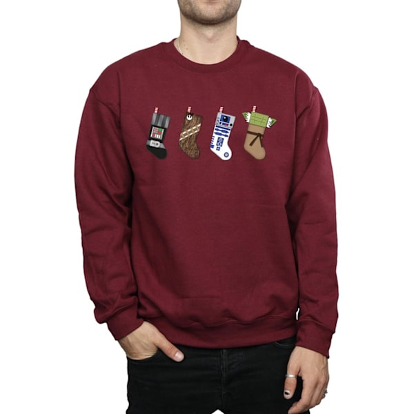 Star Wars Julstrumpor Sweatshirt för Män M Burgundy Burgundy M