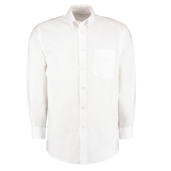 Kustom Kit Herr Oxford Klassisk Långärmad Skjorta 17in Vit White 17in