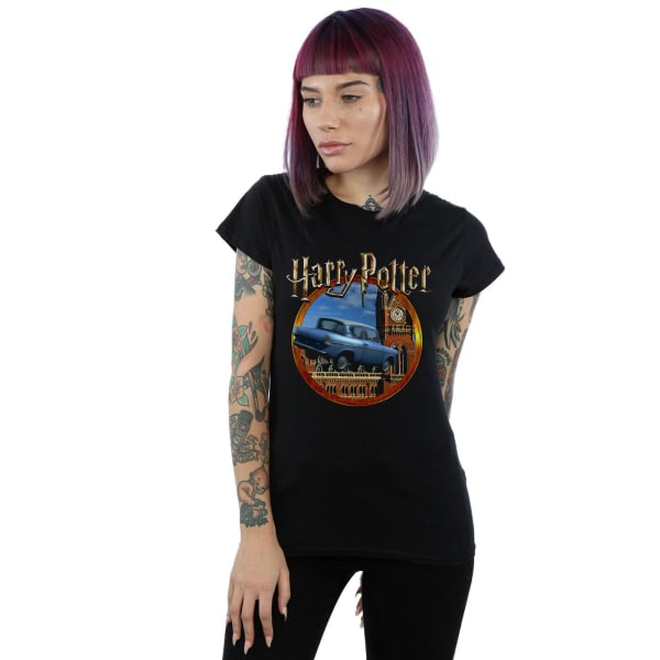 Harry Potter Dam/Kvinnors Flygande Bil Bomull T-shirt M Svart Black M