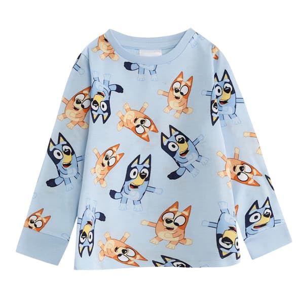 Bluey Pojkar Karaktär Långärmad Lång Pyjamas Set 2-3 År Blå Blue 2-3 Years