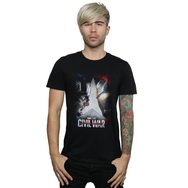 Marvel Studios Herr Captain America Civil War Affisch T-Shirt S Black S