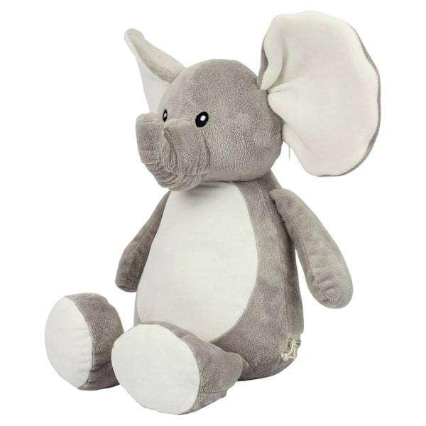 Mumbles Zipped Elephant Plyschleksak En Storlek Grå Grey One Size