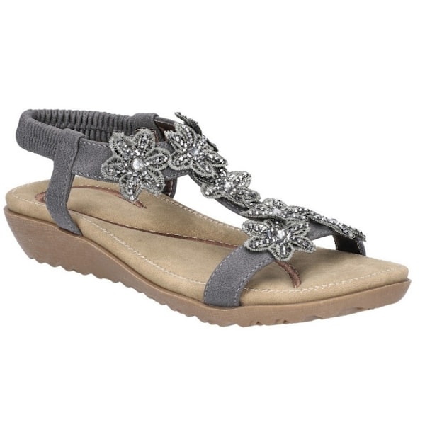 Fleet & Foster Dam/Kvinnor Magnolia Elastisk T-Bar Sandal 8 UK Grey 8 UK