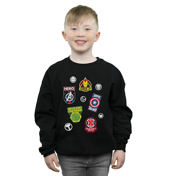 Marvel Boys Avengers Hero Badges Sweatshirt 5-6 år Svart Black 5-6 Years