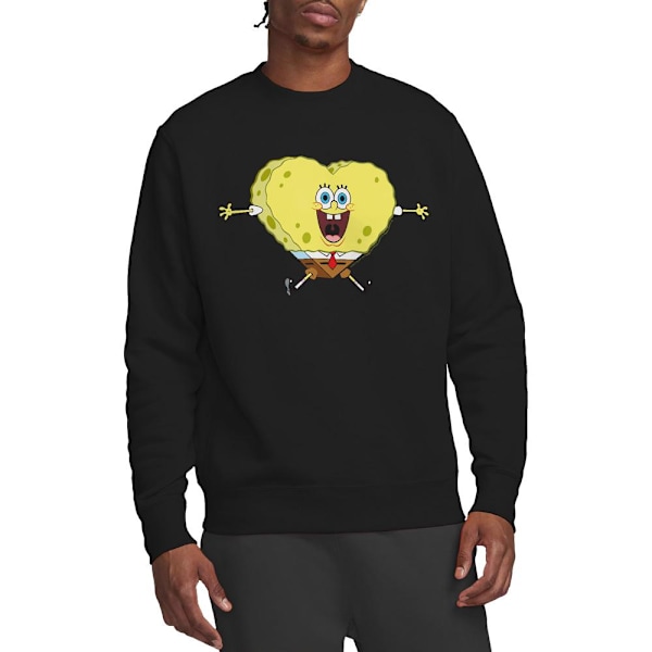 SvampBob Fyrkant Unisex Vuxen Hjärtformad Svamp Valentin Black L