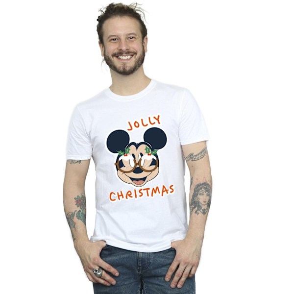 Disney Herr Mickey Mouse Jolly Christmas Glasögon T-shirt L Vit White L