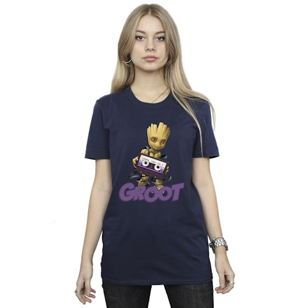 Guardians Of The Galaxy Dam/Damer Groot Kassett Bomull Pojkvän T-shirt Navy Blue XL