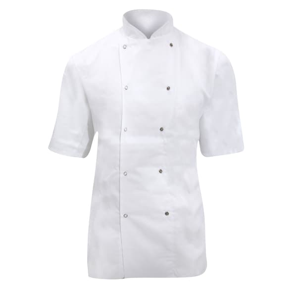 Dennys Dam/Kvinnors Kortärmad Kockjacka / Kockkläder (2-pack) White L