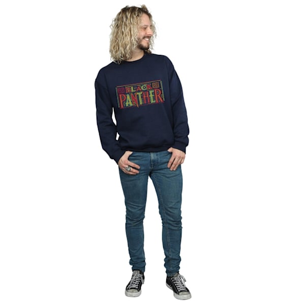 Marvel Herr Svart Panther Tribal Logo Sweatshirt M Marinblå Navy Blue M