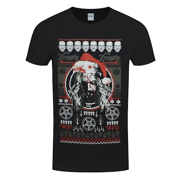 Rob Zombie Unisex Vuxen Blodig Jultomte Bomull T-shirt XL Svart Black XL