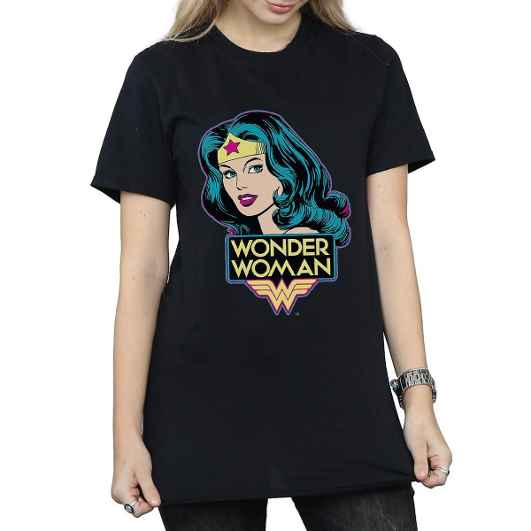 Wonder Woman Dam/Ladies Head bomull T-shirt S Svart Black S