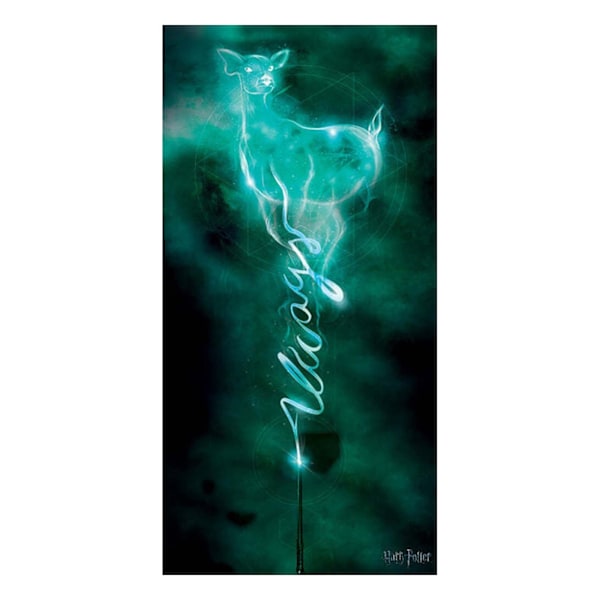 Harry Potter Doe Always Patronus Canvas Print 50cm x 100cm Svart Black/Blue 50cm x 100cm