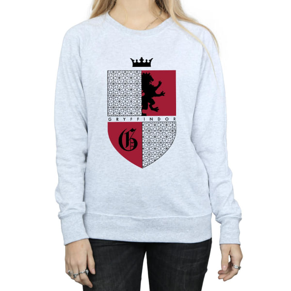 Harry Potter Dam/Dam Gryffindor Shield Sweatshirt L Heath Heather Grey L