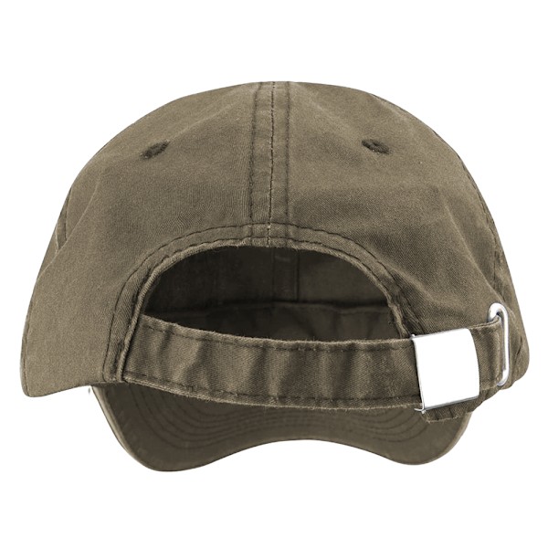 Result Tvättat Fin Linne Bomulls Baseballkeps Med Sandwichtopp Olive/Stone One Size