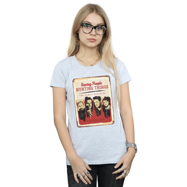 Övernaturlig T-shirt i bomull för familjeföretag för kvinnor/damer Sports Grey L