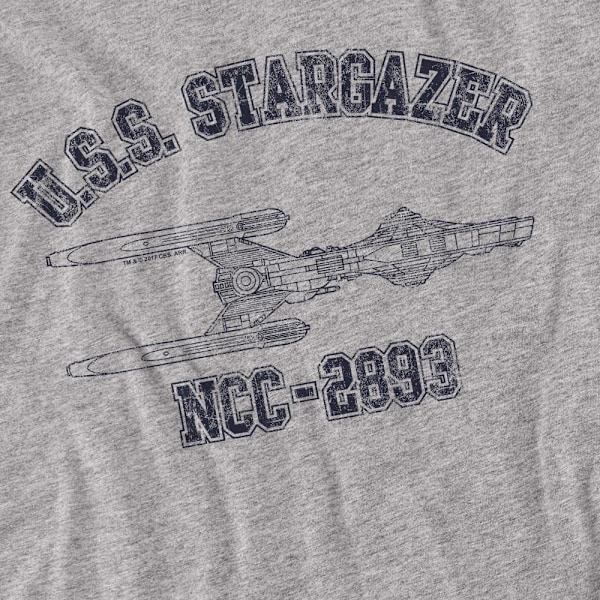 Star Trek Unisex Vuxen Stargazer Tränings T-Shirt L Sport Heath Sport Heather L