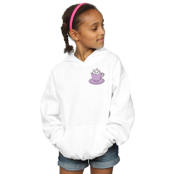 Disney Girls Aristocats Marie In Cup Breast Print Hoodie 7-8 Ye White 7-8 Years