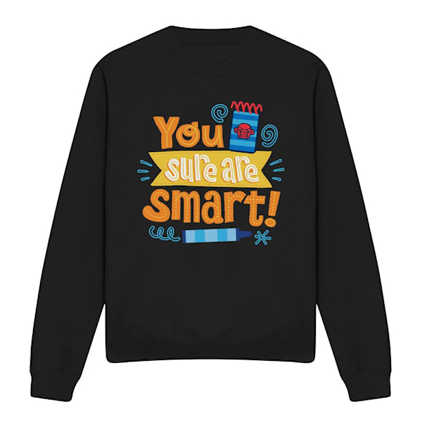 Blue´s Clues & You! Unisex Vuxen Du Är Verkligen Smart! Sweatshirt Black XL