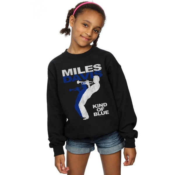 Miles Davis Girls Kind Of Blue Distressed Sweatshirt 12-13 år Black 12-13 Years