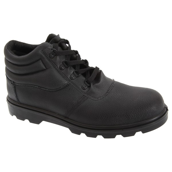 Grafters Mens Grain Leather Treaded Safety Toe Cap Boots 12 UK Black 12 UK